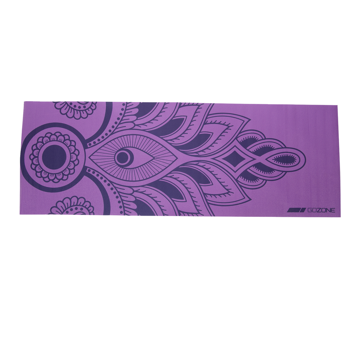 4mm PVC Lined Mountains Print Yoga Mat – 24 x 68 – Grey – GoZone