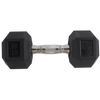 20 Lb Rubber-Coated Hex Dumbbell – Black/Chrome