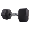 30 Lb Rubber-Coated Hex Dumbbell – Black/Chrome