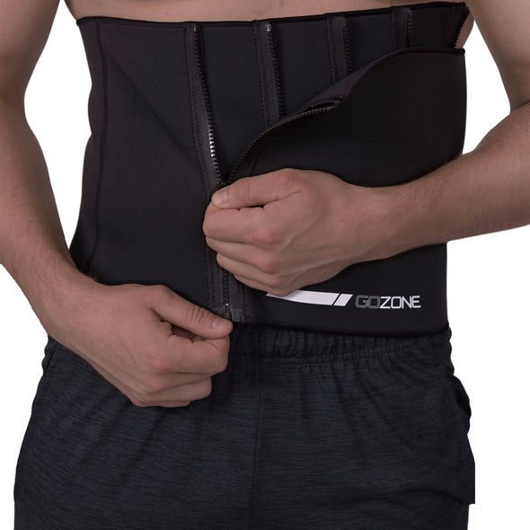 Zippered Waist Trimmer Belt – Black