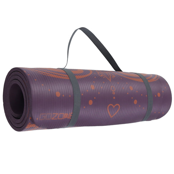 10mm Printed Exercise Mat with MicroFresh - Purple Combo