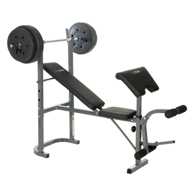 Workout Bench with Weight Bar & 80 Lb Weights