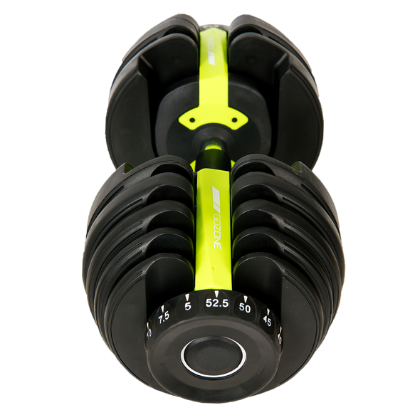 10 Lb - 52.5 Lb Adjustable Dumbbell – Black/Green