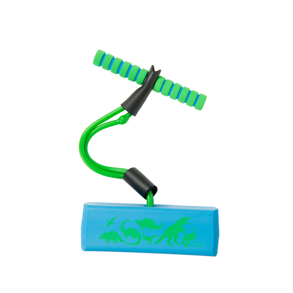Dino-Printed Resistance Pogo Jumper – Green/Blue