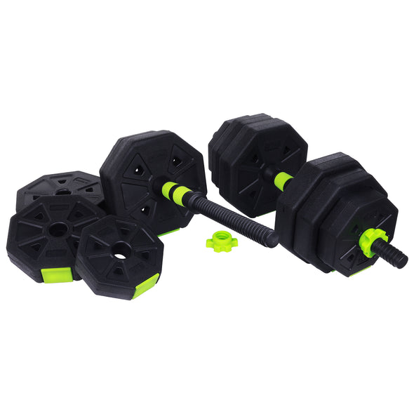 40 Lb Adjustable Dumbbell/Weight Set - Black/Green