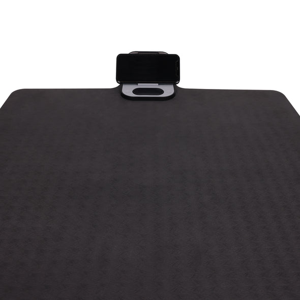 Yoga Mat with Time & Phone Mount - Black