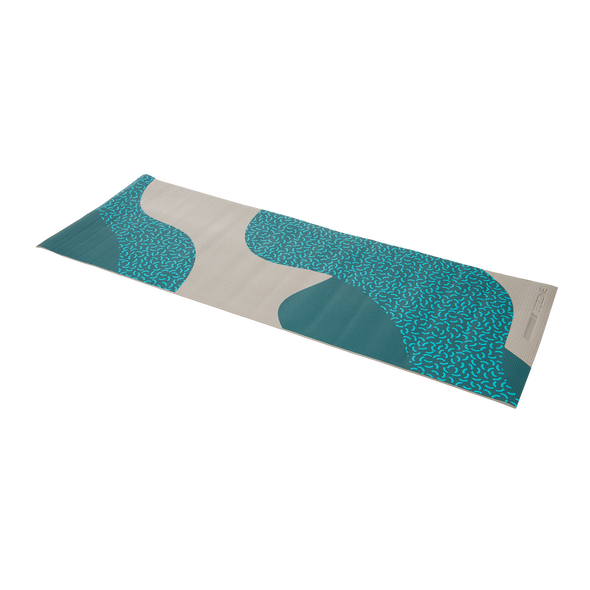 6mm PVC Sprinkles Printed Yoga Mat – 24" x 68" – Blue/Grey